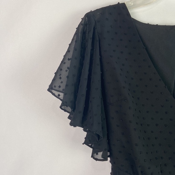 BB Dakota Black Ruffle Trim Belted Mini w/ Shorts Dress - Picture 5 of 16